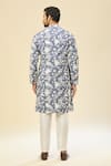 RNG Safawala_Blue Crepe, Silk, Cotton Embroidery Floral Kurta Set _Online_at_Aza_Fashions