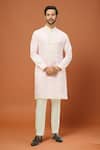 Buy_RNG Safawala_Pink Silk Embroidery Kurta Set _at_Aza_Fashions