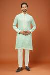 Buy_RNG Safawala_Blue Silk, Cotton Embroidery Kurta Set _at_Aza_Fashions