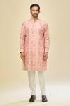 Buy_RNG Safawala_Pink Crepe, Silk Embroidery Printed Kurta Set 