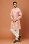 Buy_RNG Safawala_Pink Crepe, Silk Embroidery Printed Kurta Set _at_Aza_Fashions