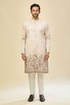 Buy_RNG Safawala_Beige Crepe, Silk Embroidery Kurta Set _Online_at_Aza_Fashions