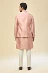 RNG Safawala_Pink Muslin, Silk Embroidery, Beads, Sequins Nehru Jacket Set _Online_at_Aza_Fashions