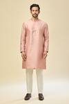 Buy_RNG Safawala_Pink Muslin, Silk Embroidery, Beads, Sequins Nehru Jacket Set _Online_at_Aza_Fashions