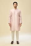 Shop_RNG Safawala_Pink Muslin, Silk Sequins, Embroidery Nehru Jacket Set _Online_at_Aza_Fashions