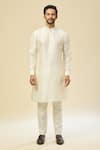 Buy_RNG Safawala_Cream Silk Embroidery Raw Nehru Jacket Set _Online_at_Aza_Fashions