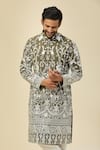 Shop_RNG Safawala_Green Georgette, Silk Embroidery Kurta Set _Online_at_Aza_Fashions