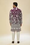 RNG Safawala_Wine Georgette, Silk Embroidery Kurta Set _Online_at_Aza_Fashions