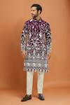 Buy_RNG Safawala_Wine Georgette, Silk Embroidery Kurta Set _at_Aza_Fashions