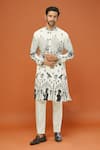 Buy_RNG Safawala_White Silk Embroidery Dupion Kurta Set _at_Aza_Fashions