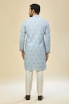 RNG Safawala_Blue Crepe, Silk Embroidery Kurta Set _Online_at_Aza_Fashions