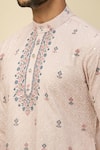 Shop_RNG Safawala_Peach Crepe, Silk Embroidery Kurta Set _Online_at_Aza_Fashions