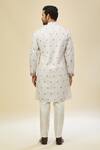 RNG Safawala_White Crepe, Silk Embroidery Kurta Set _Online_at_Aza_Fashions
