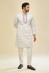Shop_RNG Safawala_White Crepe, Silk Embroidery Kurta Set 