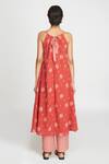 Shop_Sinjhar_Red Cotton V-neck Floral Printed Kurta Set _at_Aza_Fashions