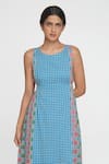 Sinjhar_Blue Cotton Round Neck Printed Kurta Set _Online_at_Aza_Fashions