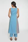 Shop_Sinjhar_Blue Cotton Round Neck Printed Kurta Set _at_Aza_Fashions