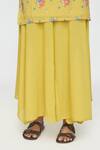 Sinjhar_Yellow Cotton, Chanderi Embroidery Round Neck Printed Kurta Set With Dupatta _at_Aza_Fashions