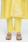 Buy_Sinjhar_Yellow Chanderi, Cotton Embroidery V-neck Kurta Set 