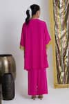Shop_Siyona by Ankurita_Pink Viscose, Crepe Sequins, Embroidery Round Neck Mirchi Mini Set _at_Aza_Fashions
