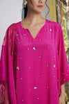 Buy_Siyona by Ankurita_Pink Viscose, Crepe Sequins V-neck Gulabo Softy Farshi Set _Online_at_Aza_Fashions