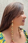 Shop_Studio6 Jewels_Gold Plated Dangler Earrings _at_Aza_Fashions