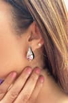 Buy_Studio6 Jewels_Silver Plated Crystals Contemporary Stud Earrings _at_Aza_Fashions
