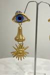 Buy_Studio6 Jewels_Gold Plated Eye Motif Dangle Earrings _Online_at_Aza_Fashions