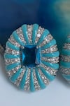 Buy_Studio6 Jewels_Blue Rhinestones Contemporary Stud Earrings _Online_at_Aza_Fashions