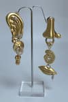 Shop_Studio6 Jewels_Gold Plated Rhinestones Contemporary Finish Danglers _at_Aza_Fashions