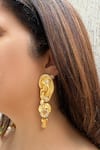 Buy_Studio6 Jewels_Gold Plated Rhinestones Contemporary Finish Danglers _at_Aza_Fashions