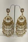 Shop_Studio6 Jewels_Gold Plated Pearls Finish Chandbali Earrings _at_Aza_Fashions