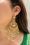 Buy_Studio6 Jewels_Gold Plated Pearls Finish Chandbali Earrings _at_Aza_Fashions