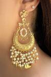 Studio6 Jewels_Gold Plated Pearls Finish Chandbali Earrings _Online_at_Aza_Fashions