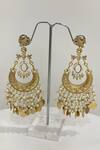 Shop_Studio6 Jewels_Gold Plated Pearls Finish Chandbali Earrings _at_Aza_Fashions