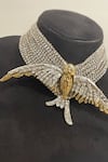 Shop_Studio6 Jewels_Gold Plated Finish Contemporary Choker Necklace _at_Aza_Fashions