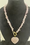 Shop_Studio6 Jewels_Pink Gold Finish Heart Pendant Necklace _at_Aza_Fashions