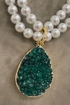 Studio6 Jewels_Green Contemporary Pendant Necklace _Online_at_Aza_Fashions