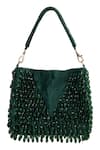 Shop_Tasna_Green Beads Handbag With Detachable Handle _Online_at_Aza_Fashions