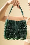 Buy_Tasna_Green Beads Handbag With Detachable Handle 