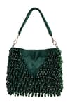 Shop_Tasna_Green Beads Handbag With Detachable Handle _at_Aza_Fashions