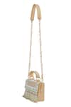 Tasna_White Beads, Fringe Embellished Clutch Bag _Online_at_Aza_Fashions