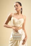 Buy_Tasna_White Beads, Fringe Embellished Clutch Bag _at_Aza_Fashions
