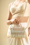Buy_Tasna_White Beads, Fringe Embellished Clutch Bag _Online_at_Aza_Fashions