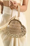 Buy_Tasna_Gold Sequins, Mirrors Embellished Clutch With Detachable Handle _Online_at_Aza_Fashions