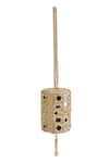 Tasna_Gold Beads, Mirrors Suede Embellished Clutch _Online_at_Aza_Fashions