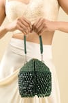 Tasna_Green Beads Potli Clutch _Online_at_Aza_Fashions
