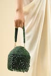 Buy_Tasna_Green Beads Potli Clutch _Online_at_Aza_Fashions