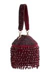 Shop_Tasna_Red Beads Potli Clutch _Online_at_Aza_Fashions