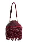 Shop_Tasna_Red Beads Potli Clutch _at_Aza_Fashions